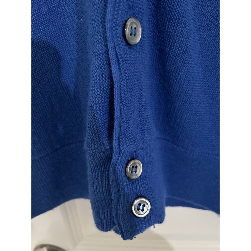 Vintage Lacoste IZOD Cardigan Orlon Acrylic Size M Blue Classic Preppy Professor - Picture 5 of 7